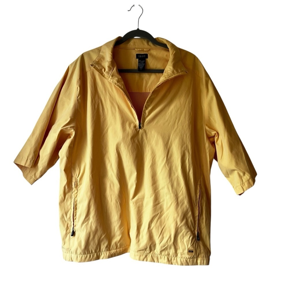 IZOD XFG Men’s Yellow Golf Jacket Size L Half Zip Windbreaker Lightweight